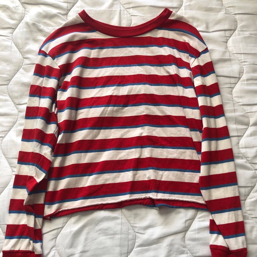 Red Striped Cropped Top